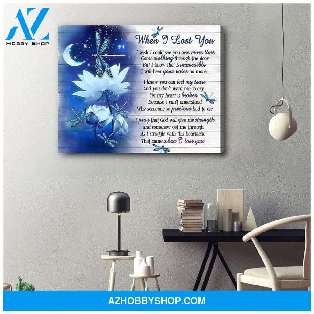 Teemodel When I Lost You Dragonfly Wall Art Canvas