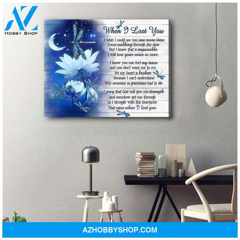Teemodel When I Lost You Dragonfly Wall Art Canvas