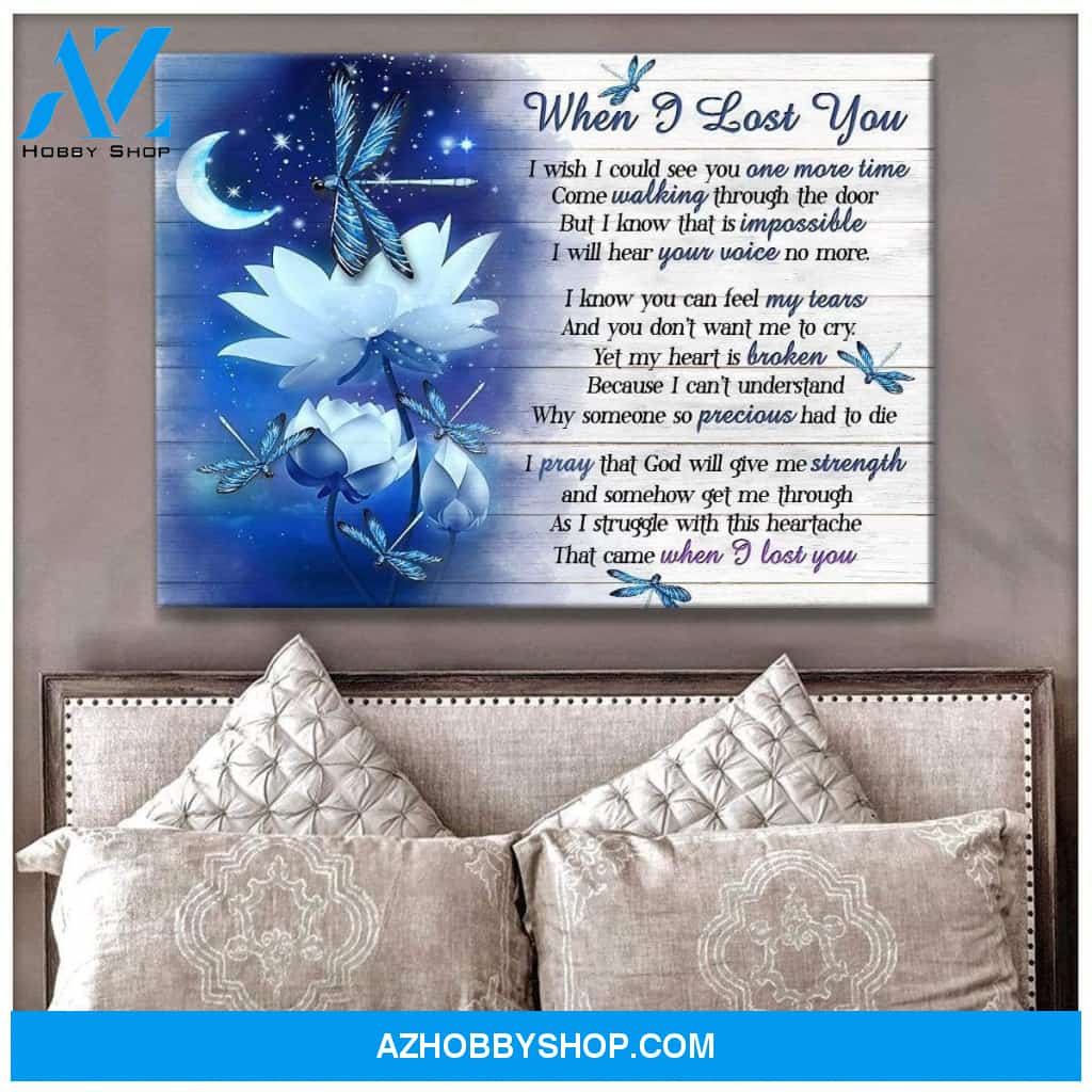 Teemodel When I Lost You Dragonfly Wall Art Canvas