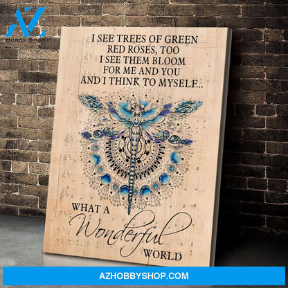 Teemodel Wonderful World Dragonfly Wall Art Canvas