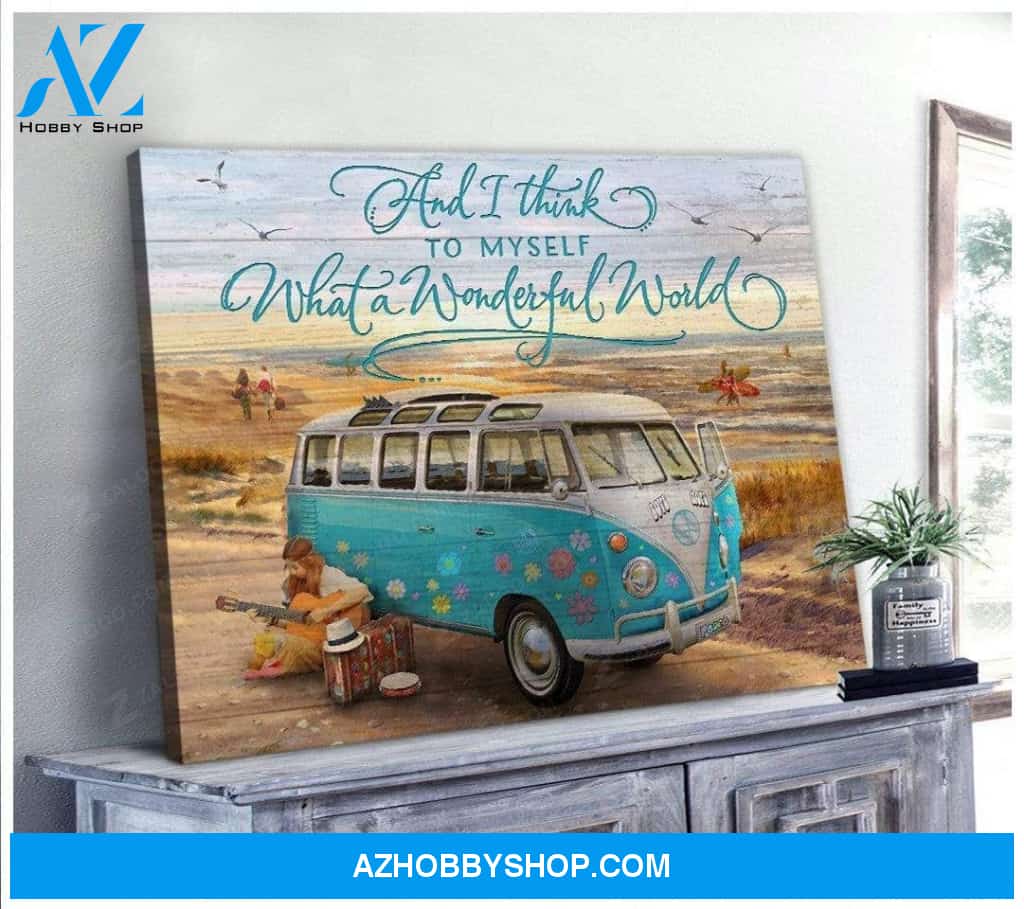 Teemodel Wonderful World Hippie Wall Art Canvas