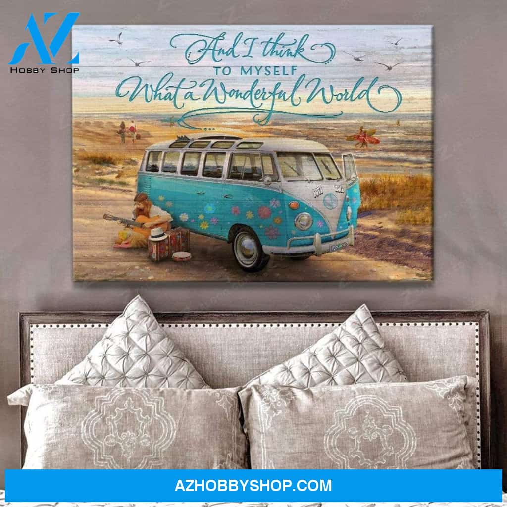 Teemodel Wonderful World Hippie Wall Art Canvas