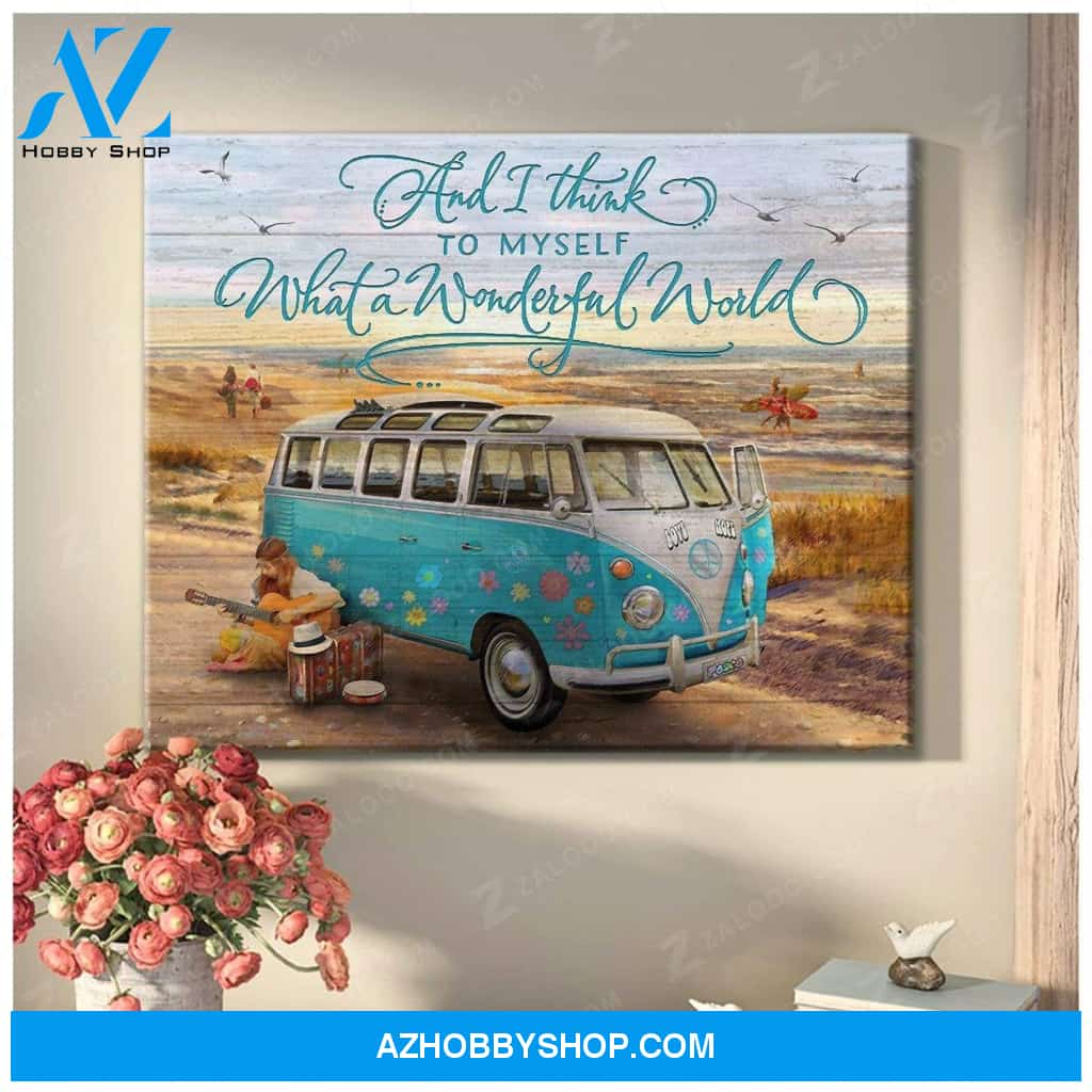 Teemodel Wonderful World Hippie Wall Art Canvas