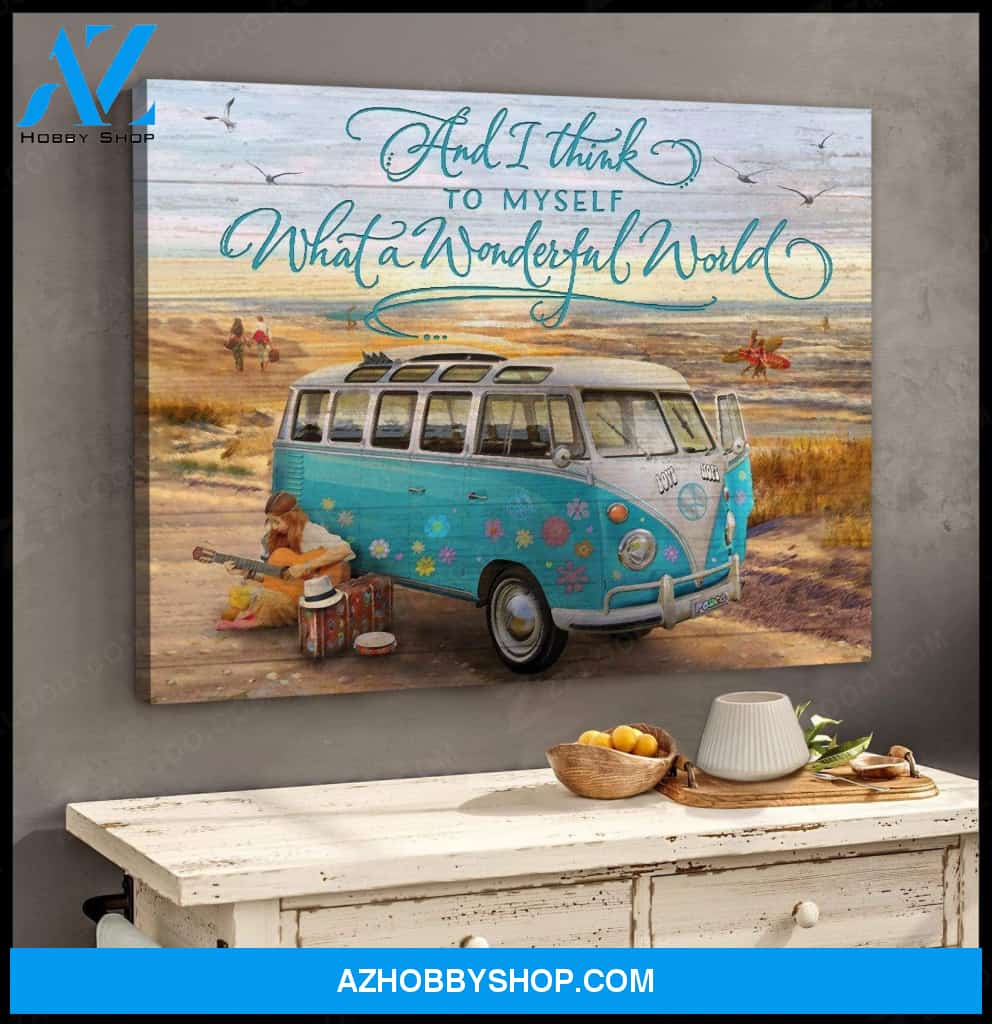 Teemodel Wonderful World Hippie Wall Art Canvas