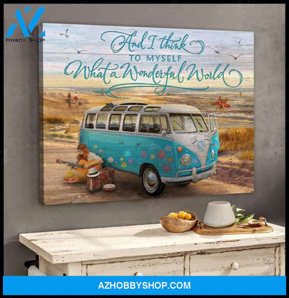 Teemodel Wonderful World Hippie Wall Art Canvas