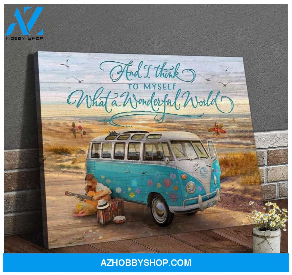 Teemodel Wonderful World Hippie Wall Art Canvas