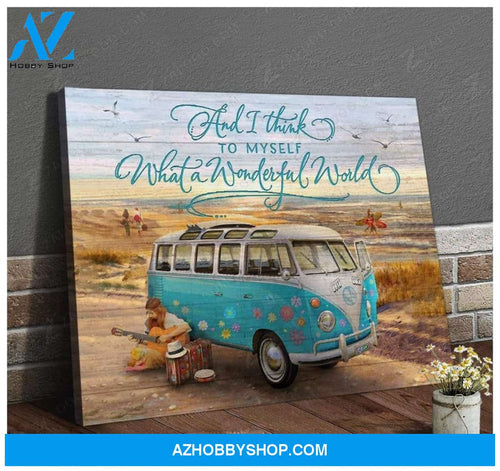 Teemodel Wonderful World Hippie Wall Art Canvas