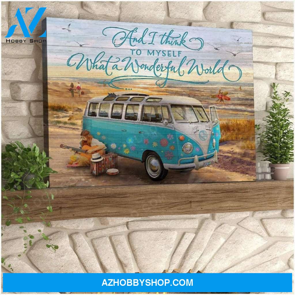Teemodel Wonderful World Hippie Wall Art Canvas