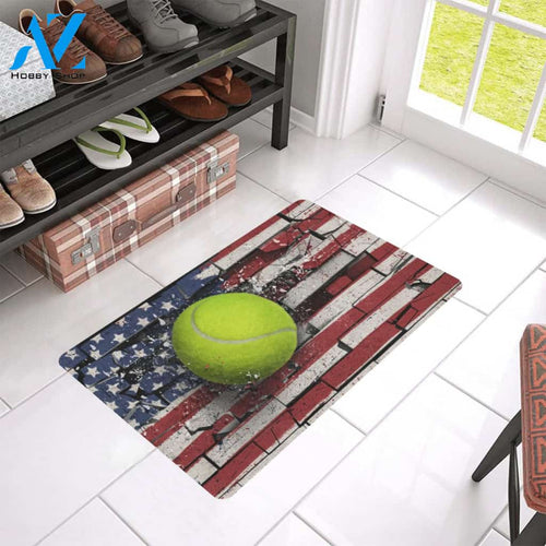 Tennis American Doormat Welcome Mat Housewarming Gift Home Decor Funny Doormat Gift For Tennis Lovers Gift For Friend Birthday Gift
