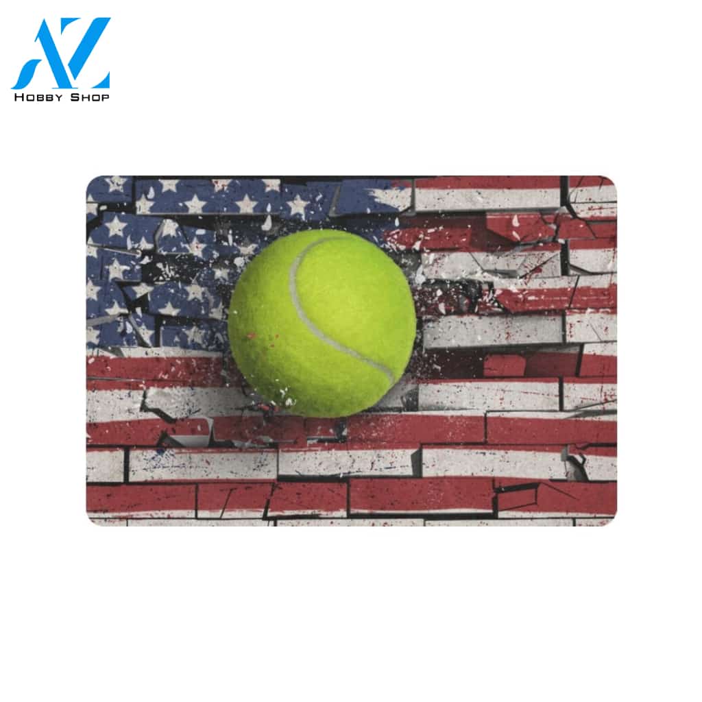 Tennis broken wall Indoor And Outdoor Doormat Gift For Tennis lovers Gift For Friend Home Decor Warm House Gift Welcome Mat
