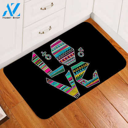 Textile LOVE Black Door Mat