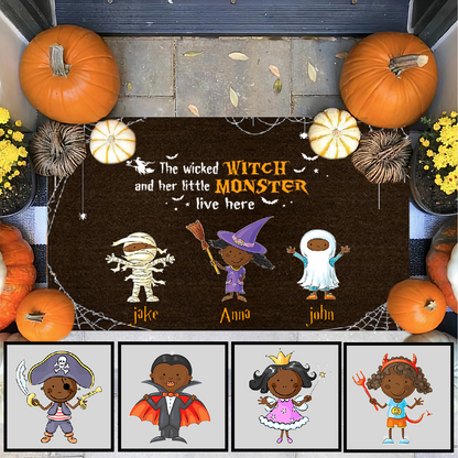 Halloween Wicked Witch And Monsters Outdoor Indoor Doormat DO0013