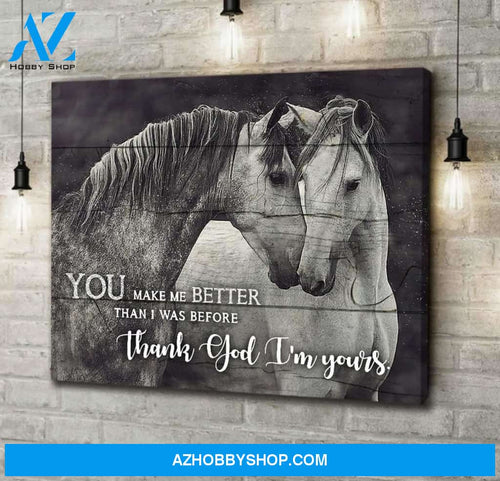Thank God I'M Yours Horse Wall Art Canvas, Wall Decor Visual Art