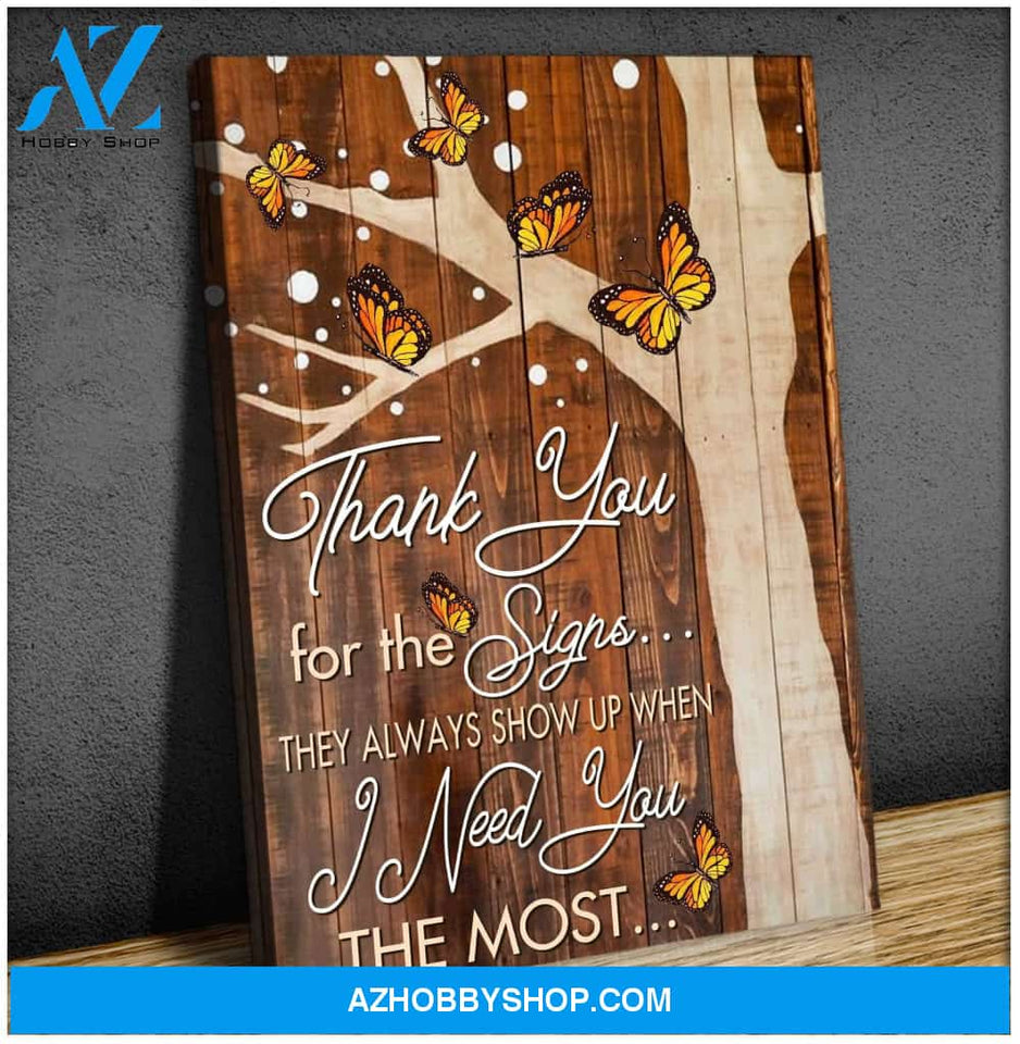 Thank You Butterfly Wall Art Canvas