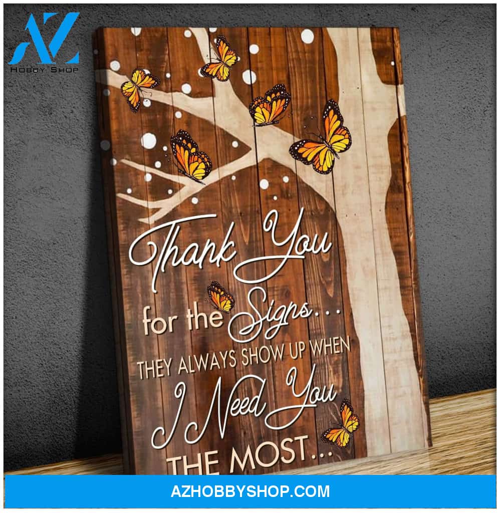 Thank You Butterfly Wall Art Canvas