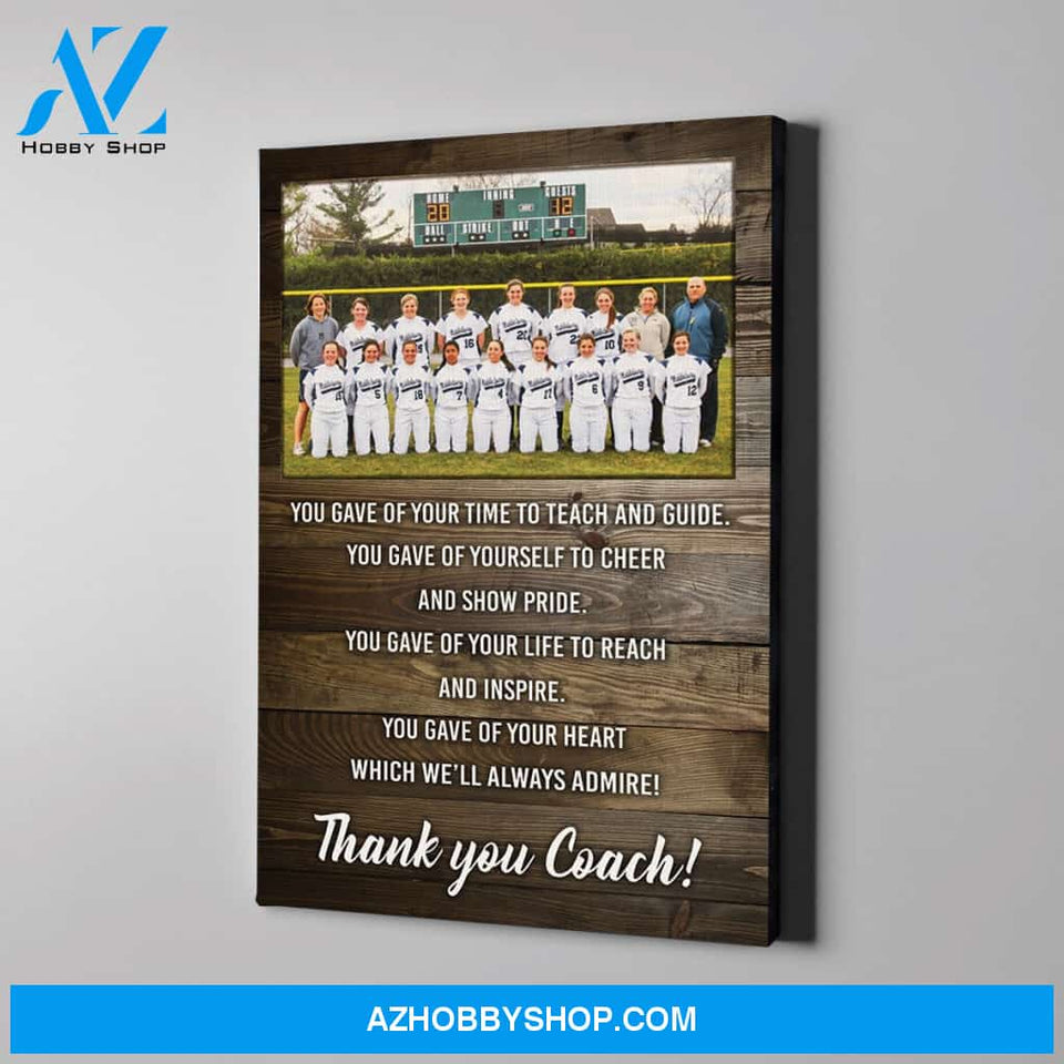 Thank you Coach! - custom canvas prints with photo