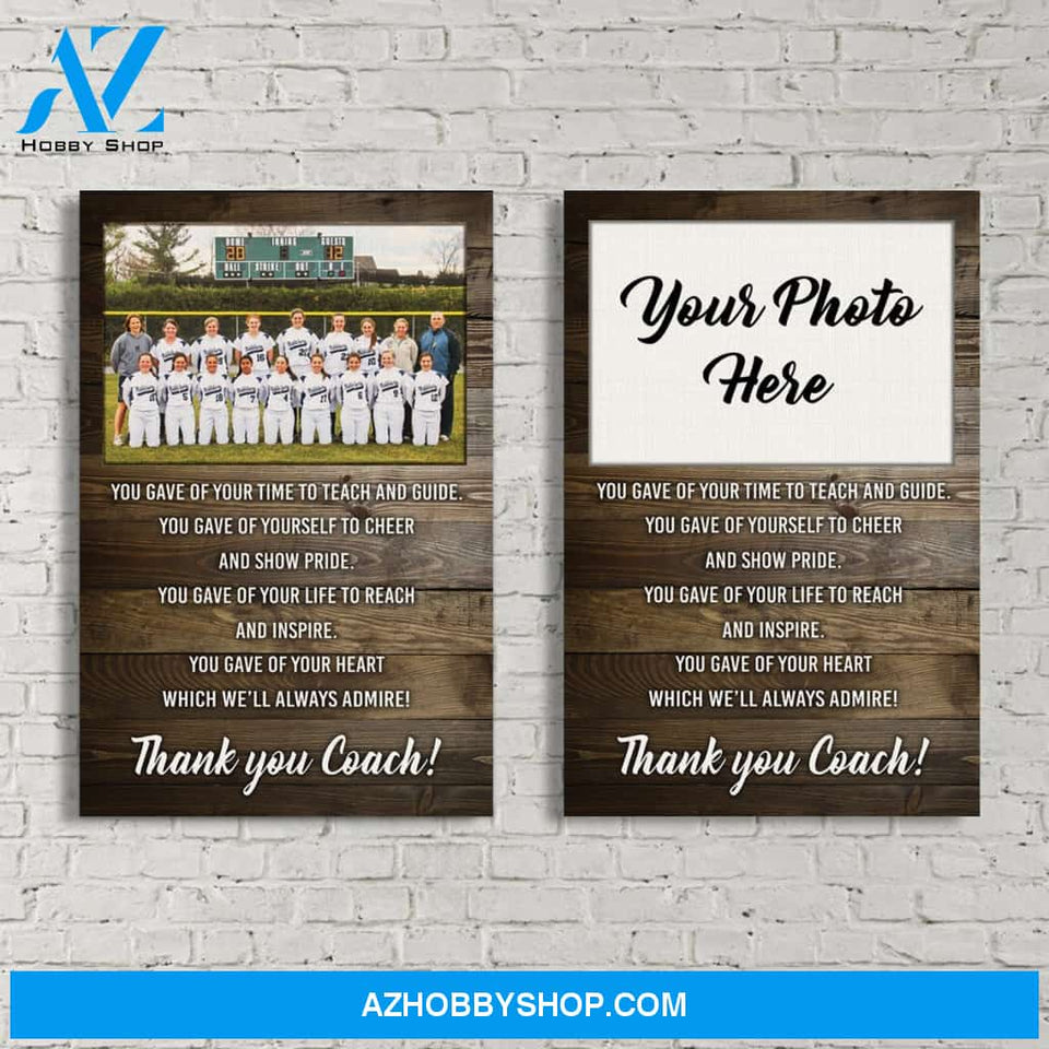 Thank you Coach! - custom canvas prints with photo