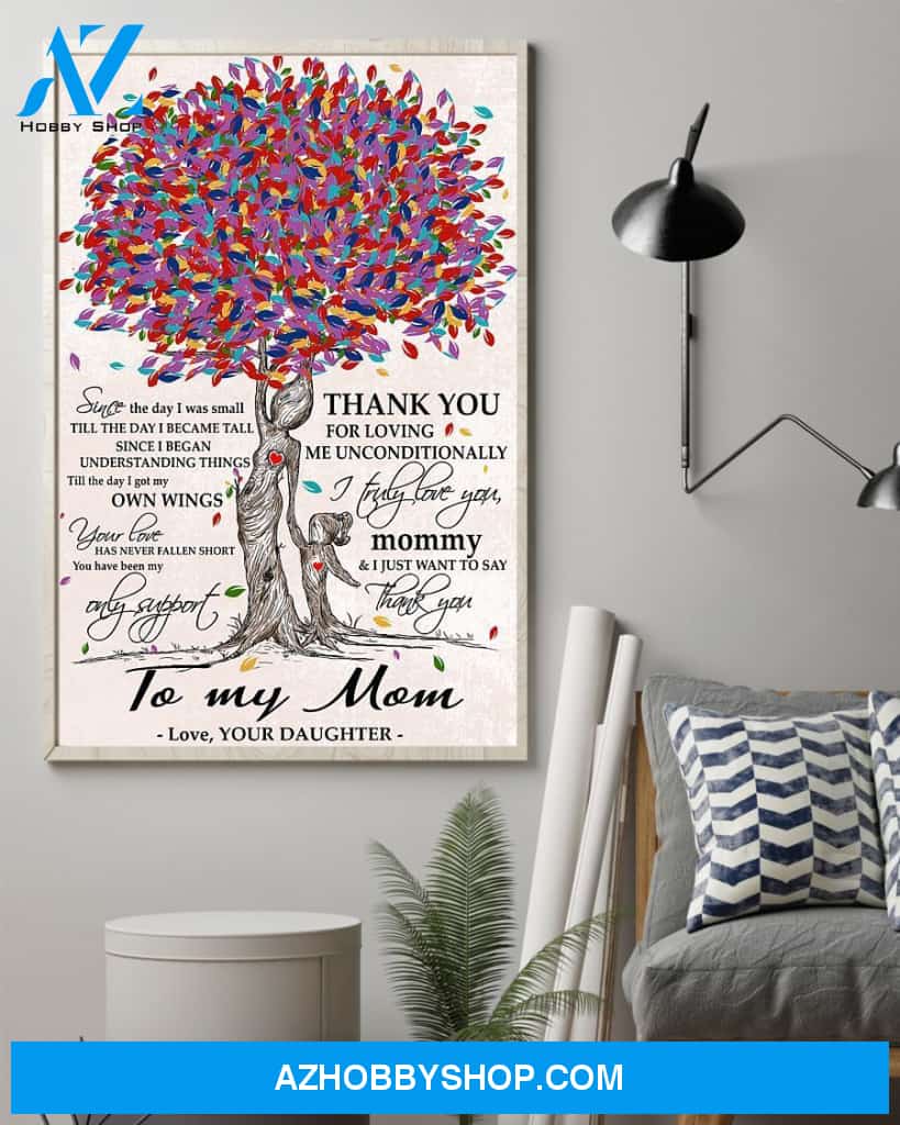 Personalized To My Mom Canvas, Thank You For Loving Me Unconditionally Canvas Wall Art Mothers Day Gifts