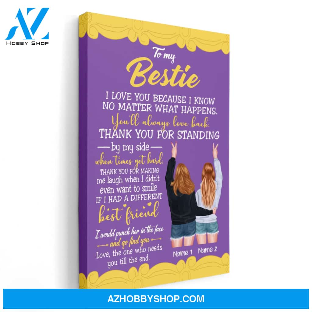 Thank You For Standing By My Side When Times Get Hard, Friend Custom Poster/Canvas, Gift For Friend
