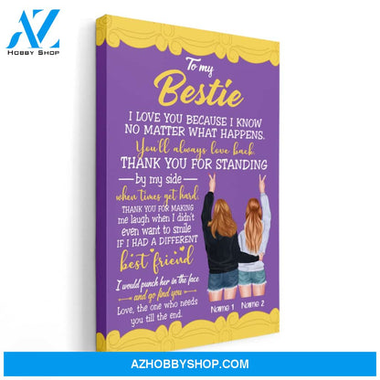 Thank You For Standing By My Side When Times Get Hard, Friend Custom Poster/Canvas, Gift For Friend