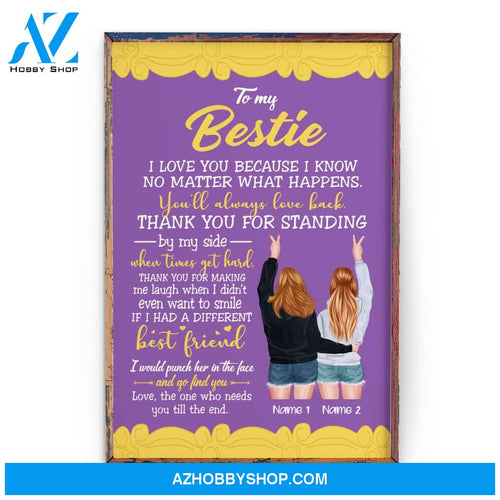 Thank You For Standing By My Side When Times Get Hard, Friend Custom Poster/Canvas, Gift For Friend