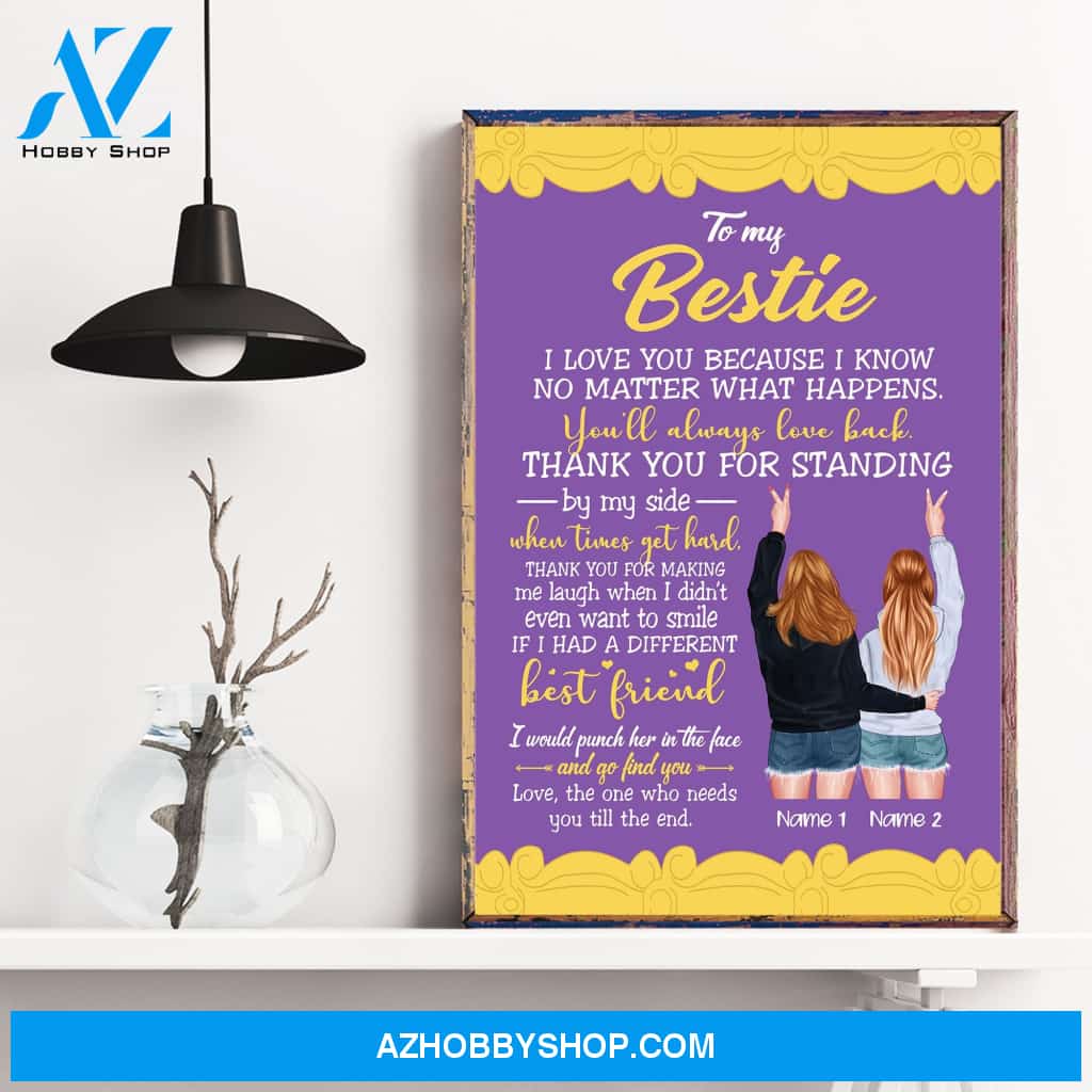Thank You For Standing By My Side When Times Get Hard, Friend Custom Poster/Canvas, Gift For Friend