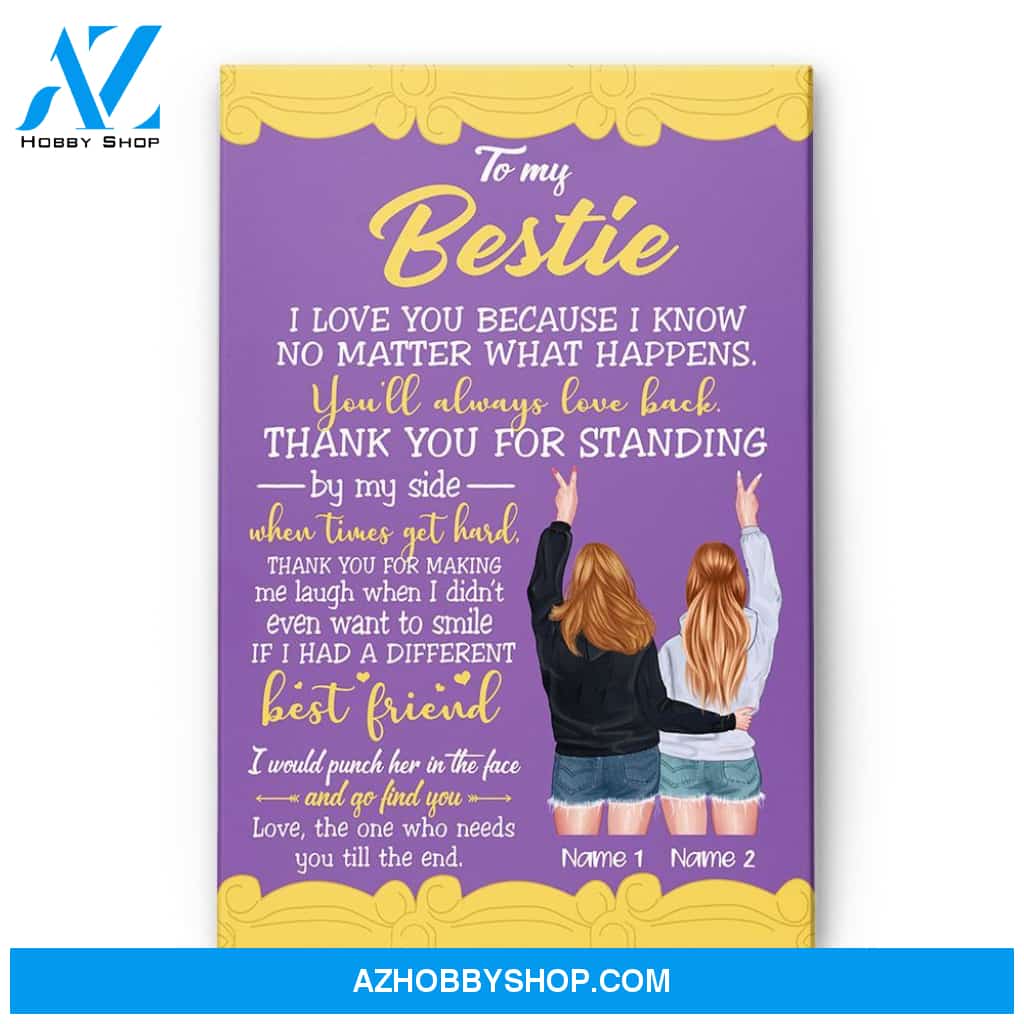 Thank You For Standing By My Side When Times Get Hard, Friend Custom Poster/Canvas, Gift For Friend