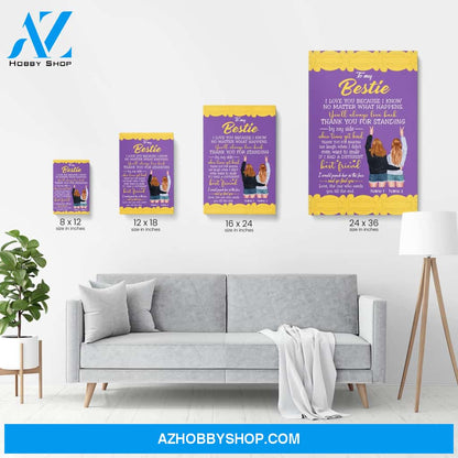Thank You For Standing By My Side When Times Get Hard, Friend Custom Poster/Canvas, Gift For Friend