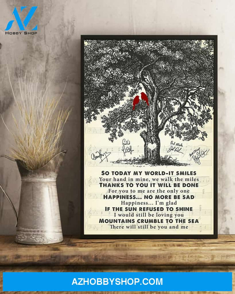 Thank You Song Lyrics Canvas And Poster, Wall Decor Visual Art