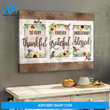 Thankful Hummingbird & Sunflower Premium Canvas Wall Art