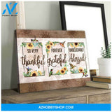 Thankful Hummingbird & Sunflower Premium Canvas Wall Art