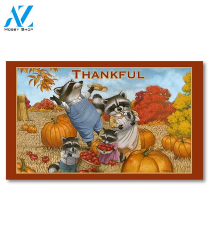 Thankful Racoons Doormat - 18" x 30"