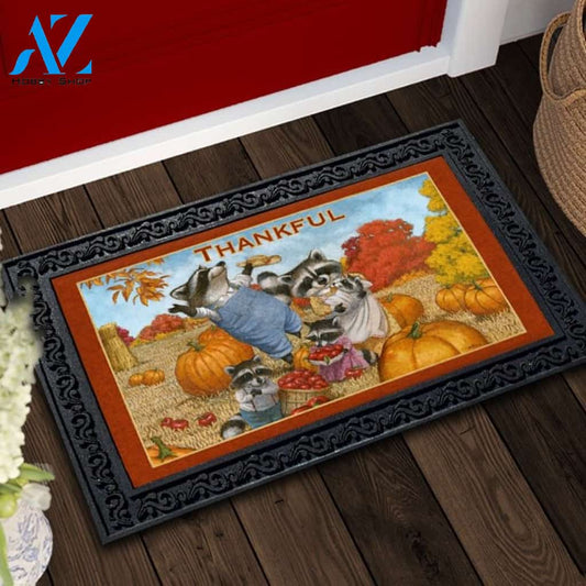 Thankful Racoons Doormat - 18" x 30"