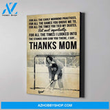 Thanks Mom - Hockey custom canvas prints With Photo