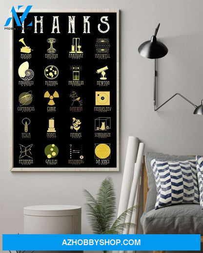 Teacher Classroom Canvas THANKS, Student Wall Art Back to School Gift for Teacher