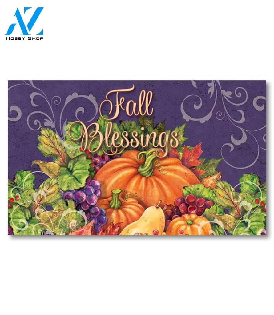 Thanksgiving Blessings Harvest Doormat - 18" x 30"