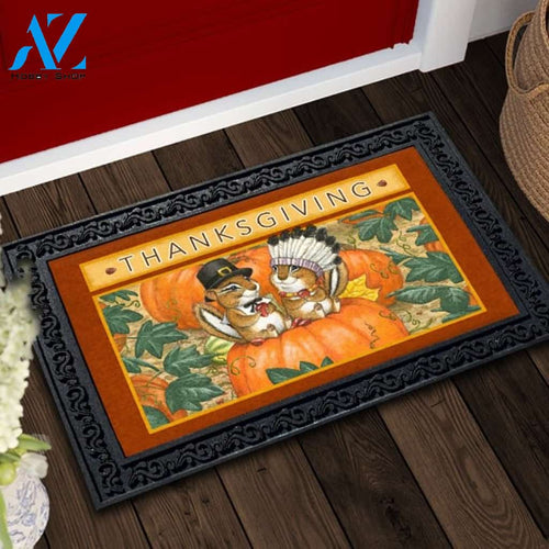 Thanksgiving Chipmunks Doormat - 18" x 30"
