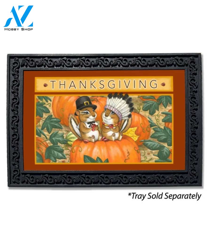 Thanksgiving Chipmunks Doormat - 18" x 30"