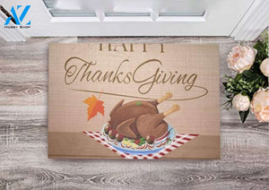Thanksgiving Day With Fried Festive Turkey Doormat Welcome Mat Housewarming Home Decor Funny Doormat Gift Idea
