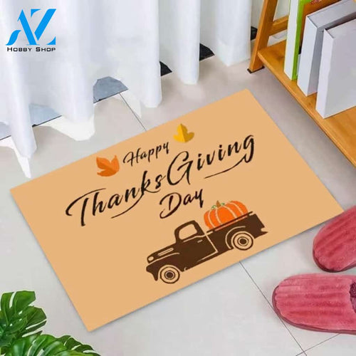 Thanksgiving Doormat Truck Pumkin Welcome Mat Housewarming Gift Home Decor Funny Doormat Gift Idea