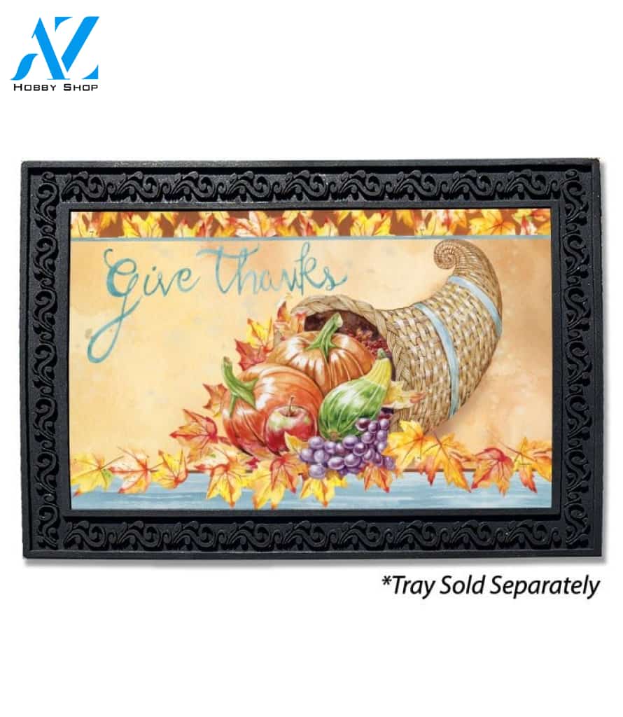 Thanksgiving Harvest Cornucopia Doormat - 18" x 30"