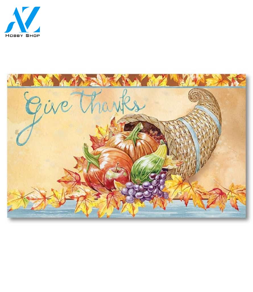Thanksgiving Harvest Cornucopia Doormat - 18" x 30"