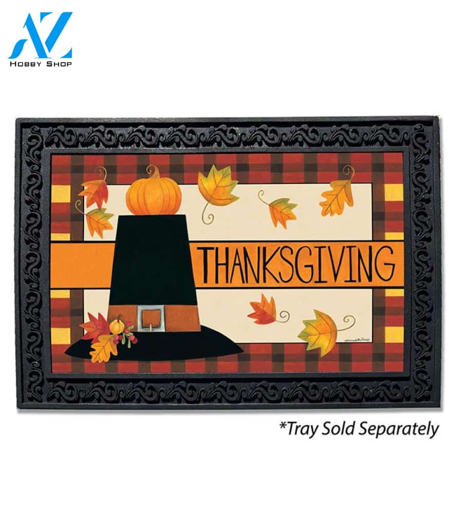 Thanksgiving Pilgrim Hat Doormat - 18" x 30"