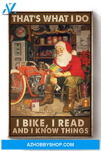Thats What I Do Bike Read And Know Things Gift For Biker Book Reader Christmas Canvas And Poster, Wall Decor Visual Art