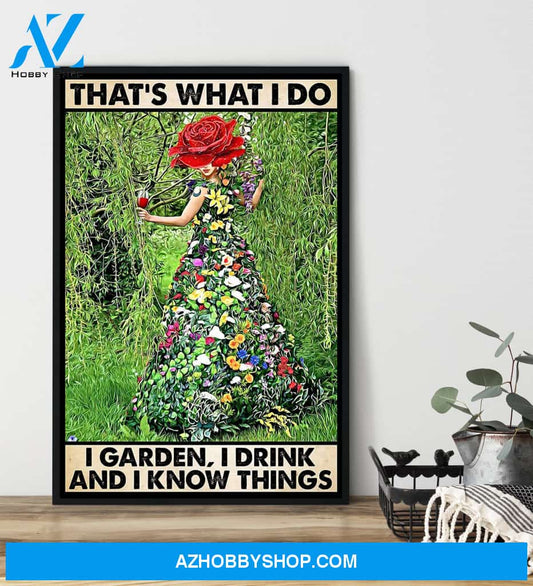 That’S What I Do I Garden I Dink And I Know Things Gardening Wine Lovers Vintage Canvas And Poster, Wall Decor Visual Art