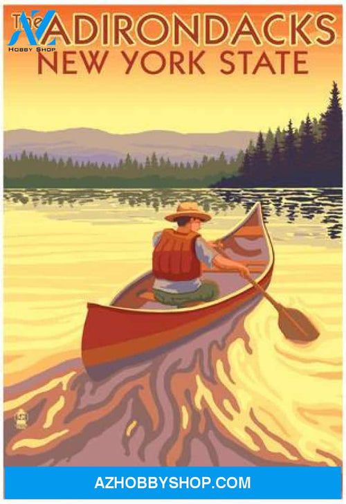 The Adirondacks, New York State - Canoe Scene Wall Art Poster
