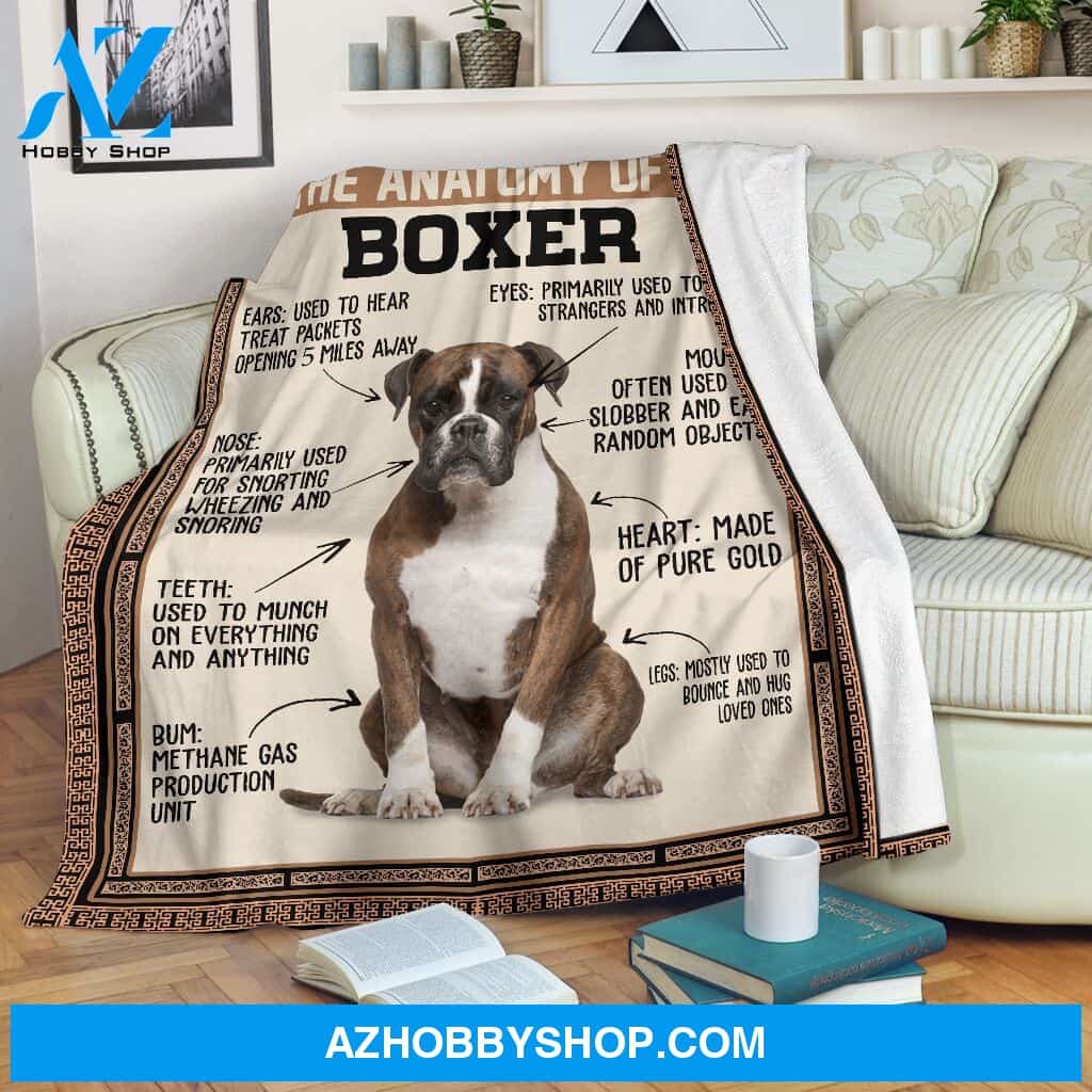 The anatomy of a boxer Fleece Blanket
