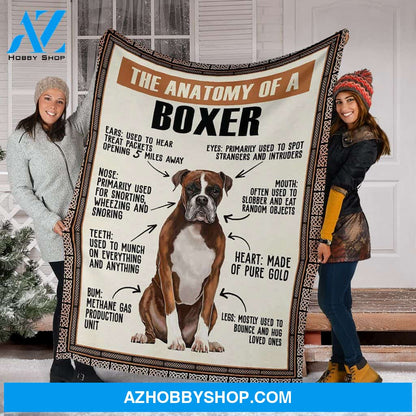 The Anatomy Of A Boxer Fleece Blanket