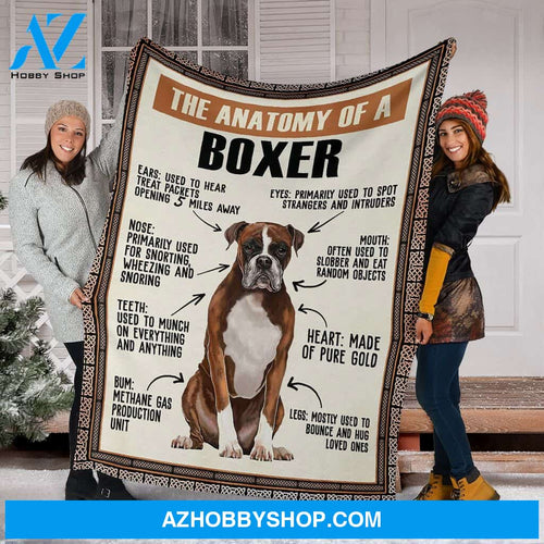 The Anatomy Of A Boxer Fleece Blanket