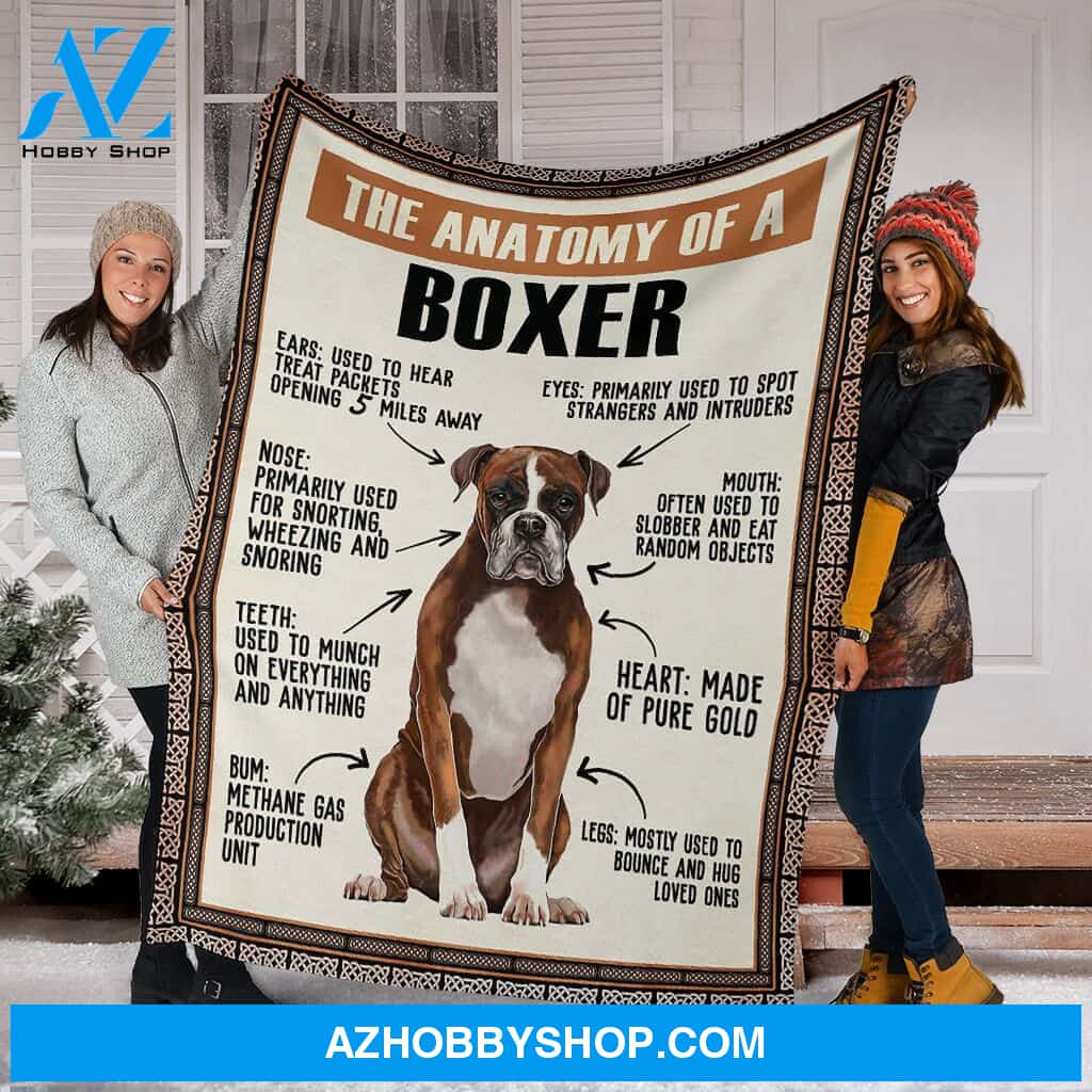 The Anatomy Of A Boxer Fleece Blanket
